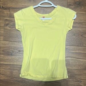 Yellow V-Neck Women's Top